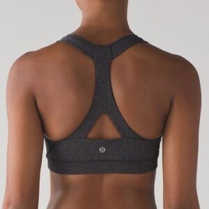 Lululemon- Charcoal Fast Lane Activewear Workout Sports Bra